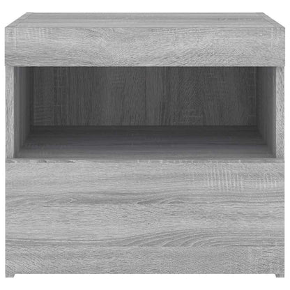 Comodino con Luci LED Grigio Sonoma 50x40x45 cm - homemem39