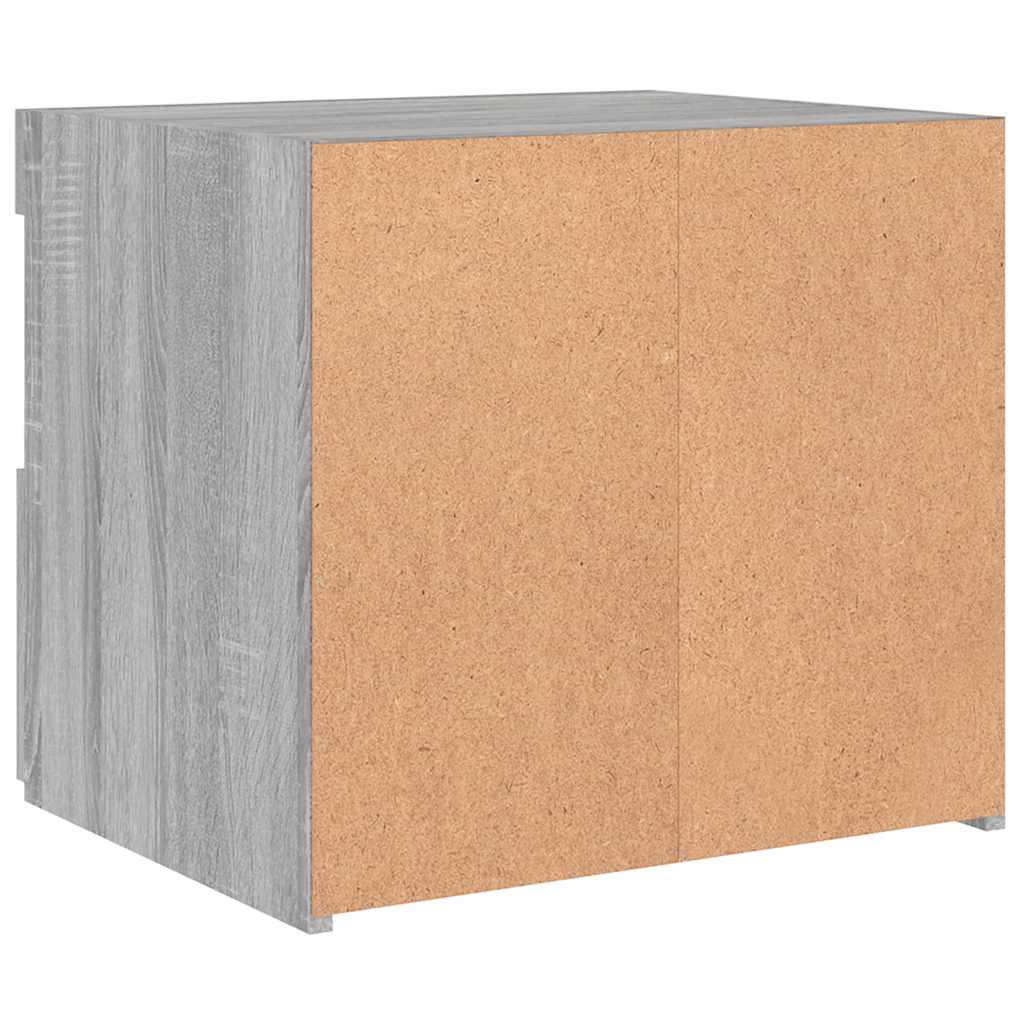 Comodino con Luci LED Grigio Sonoma 50x40x45 cm - homemem39