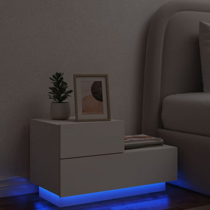 Comodino con Luci LED Bianco 70x36x40,5 cm - homemem39