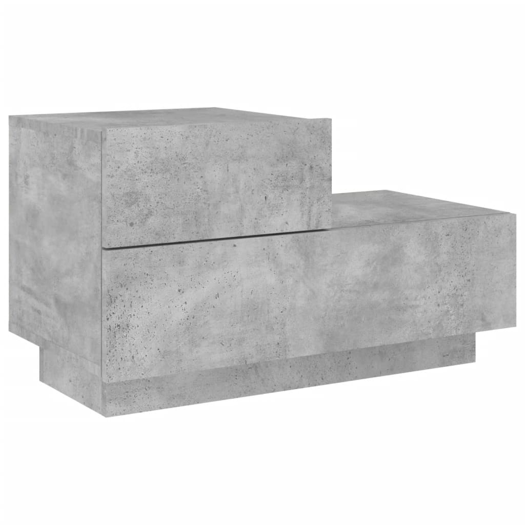 Comodino con Luci LED Grigio Cemento 70x36x40,5 cm - homemem39