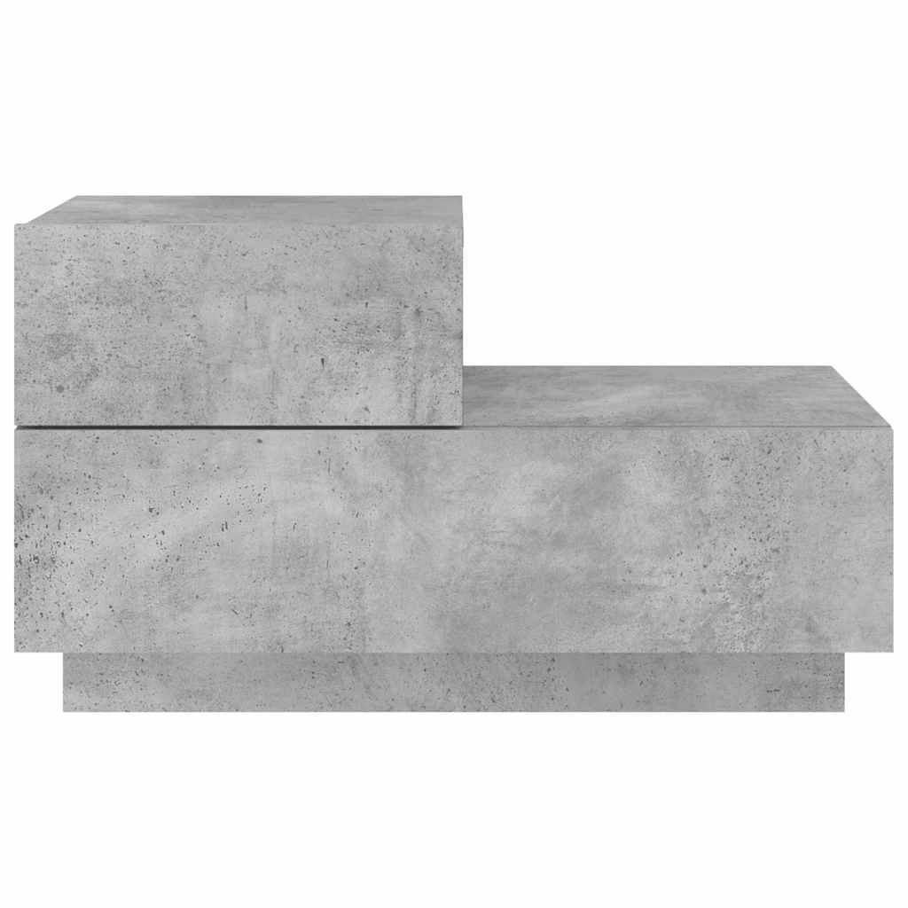 Comodino con Luci LED Grigio Cemento 70x36x40,5 cm - homemem39