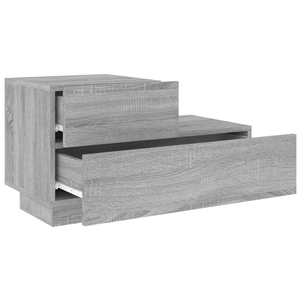 Comodino con Luci LED Grigio Sonoma 70x36x40,5 cm - homemem39