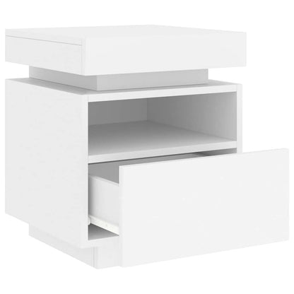 Comodino con Luci LED Bianco 40x39x48,5 cm - homemem39