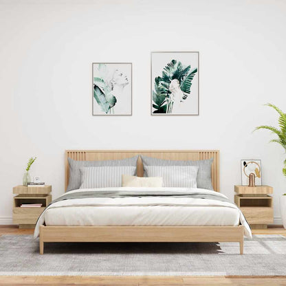 Comodini con Luci LED 2pz Rovere Sonoma 40x39x48,5 cm - homemem39