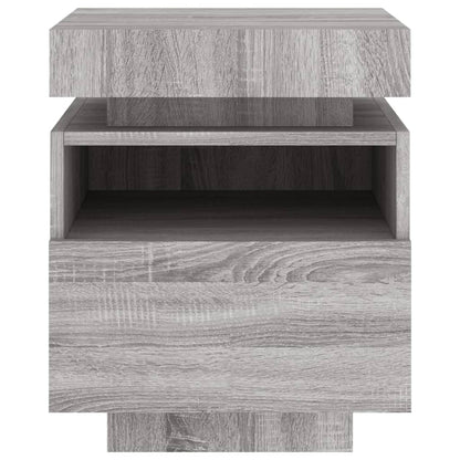 Comodino con Luci LED Grigio Sonoma 40x39x48,5 cm - homemem39