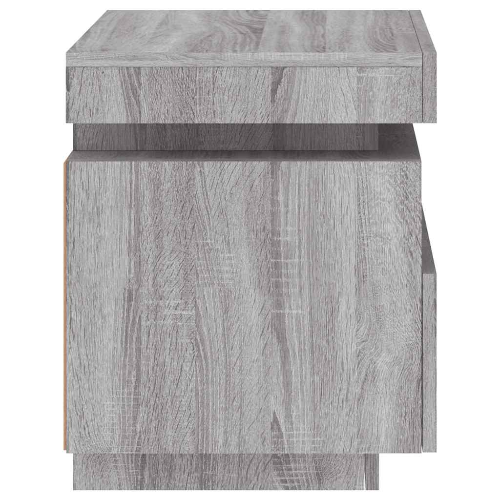 Comodini con Luci LED 2pz Grigio Sonoma 40x39x48,5 cm - homemem39