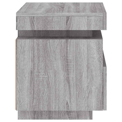 Comodini con Luci LED 2pz Grigio Sonoma 40x39x48,5 cm - homemem39