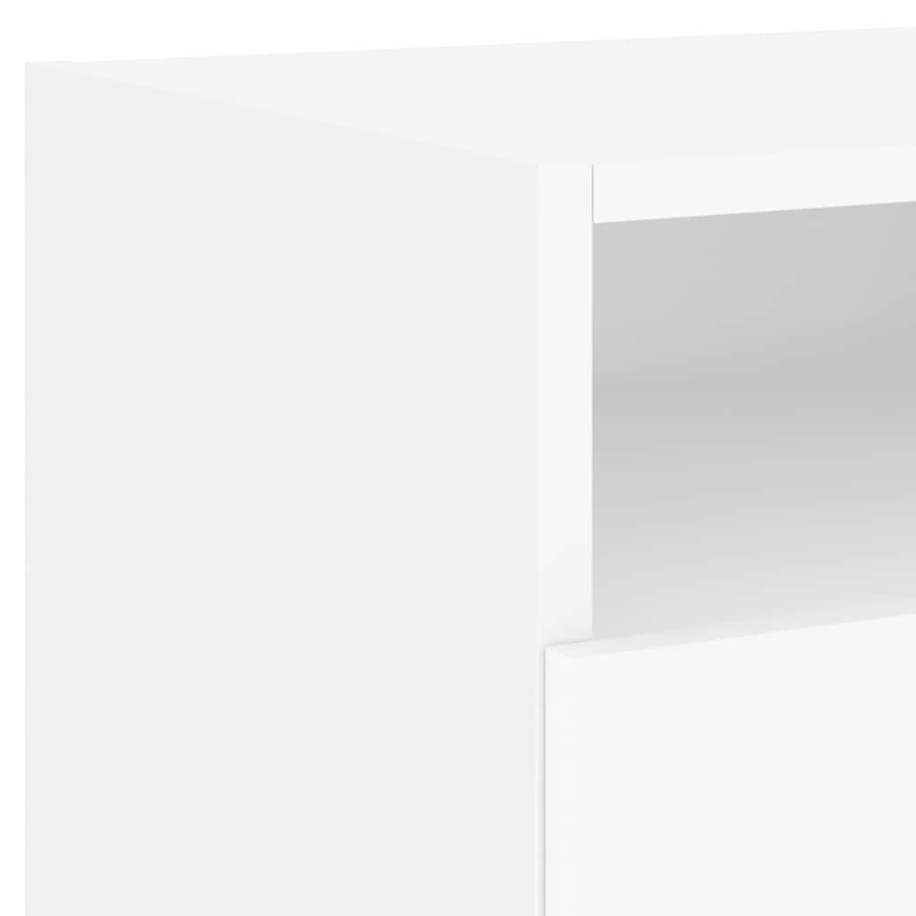 Comodini con Luci LED 2pz Bianchi 40x39x37 cm - homemem39