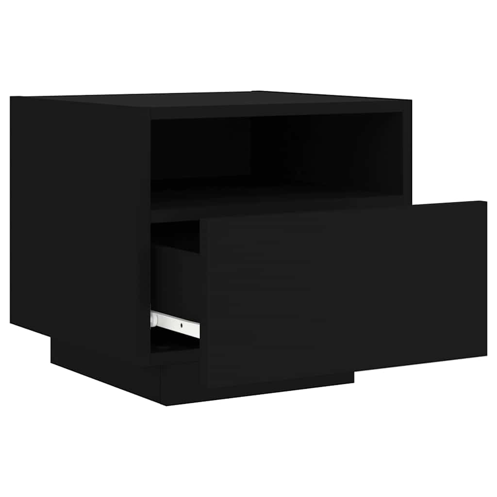 Comodino con Luci LED Nero 40x39x37 cm - homemem39