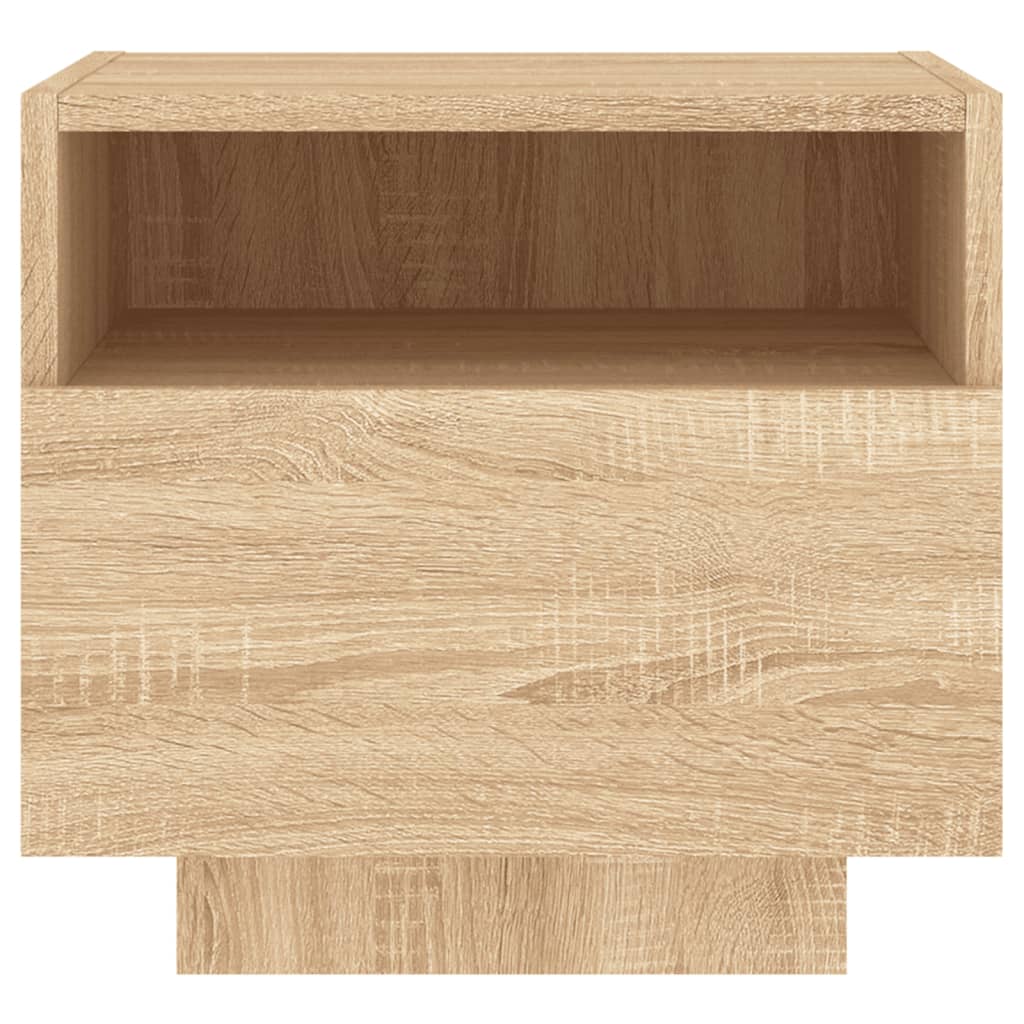 Bedside table with LED lights Sonoma Oak 40x39x37 cm