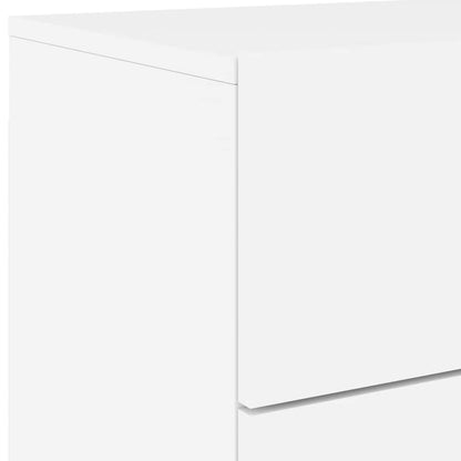 Comodini a Parete con Luci LED 2 pz Bianchi - homemem39