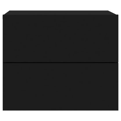 Comodino a Parete con Luci LED Nero - homemem39