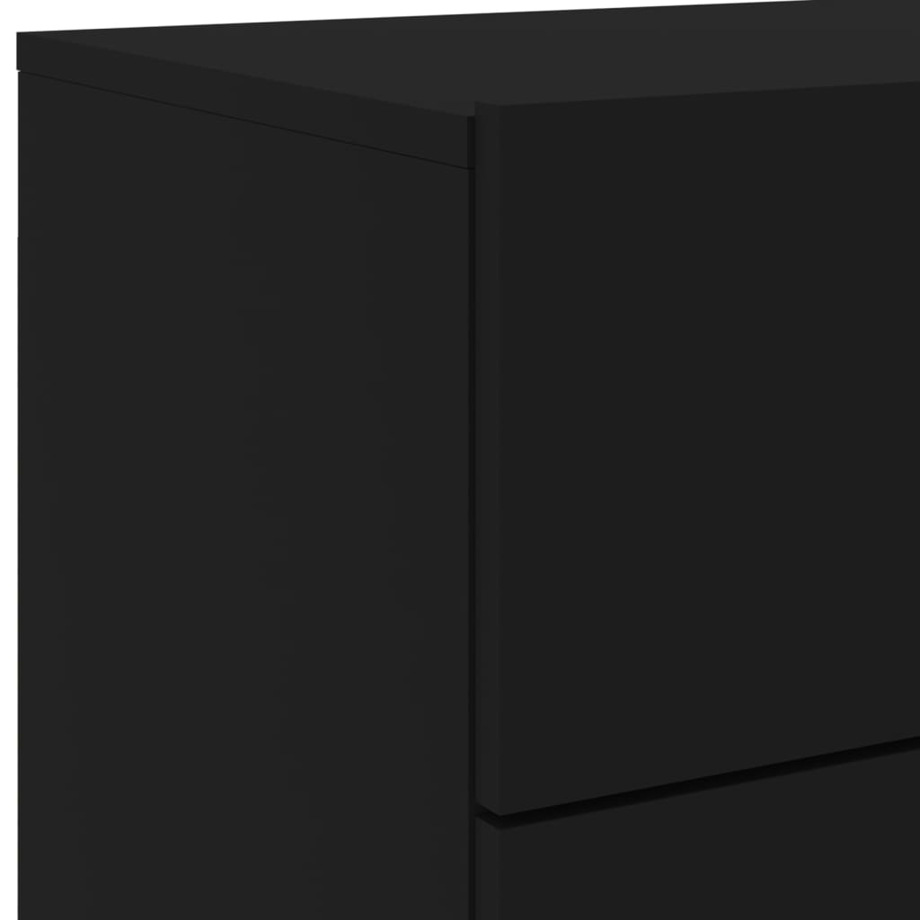 Comodino a Parete con Luci LED Nero - homemem39