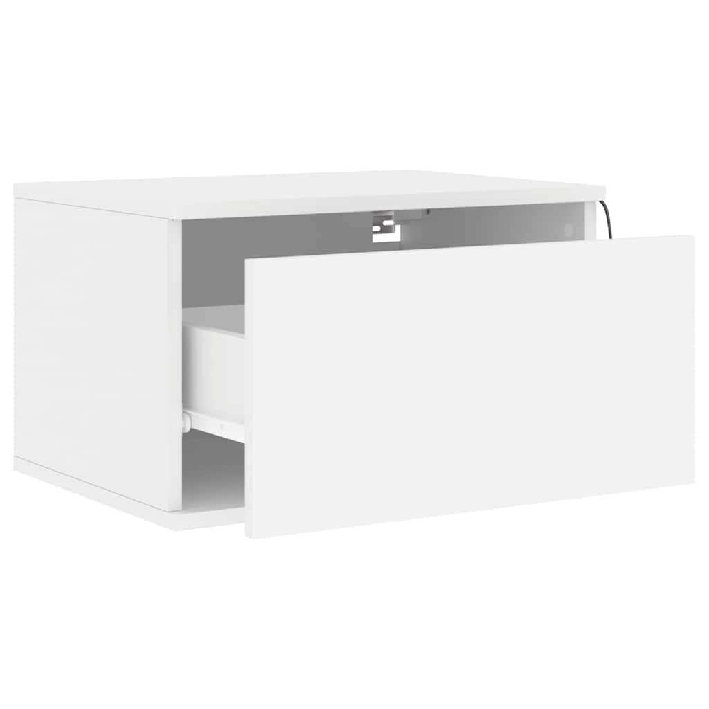 Comodino a Parete con Luci LED Bianco - homemem39