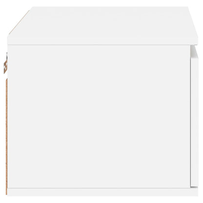 Comodino a Parete con Luci LED Bianco - homemem39