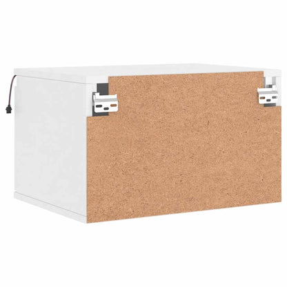 Comodini a Parete con Luci LED 2 pz Bianchi - homemem39