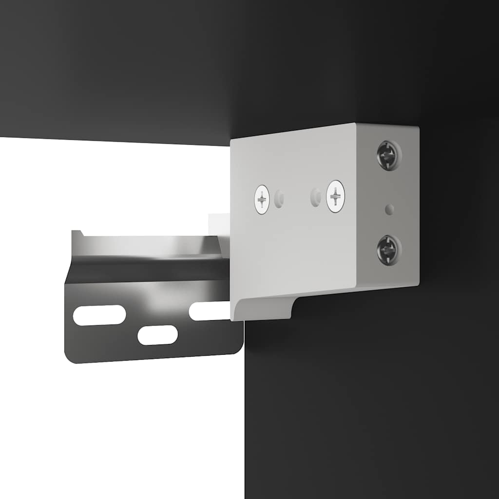 Comodino a Parete con Luci LED Nero - homemem39