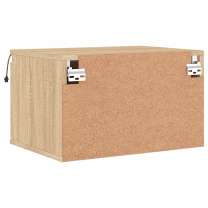 Comodino a Parete con luci LED Rovere Sonoma - homemem39