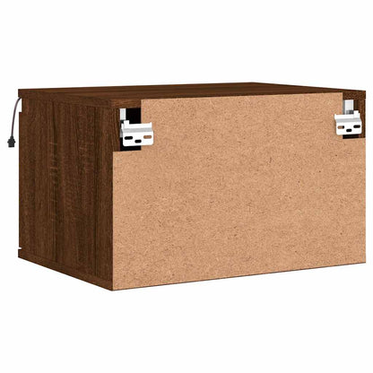 Comodino a Parete con luci LED Rovere Marrone - homemem39