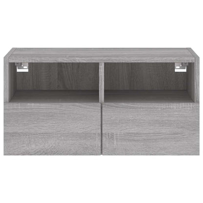 Mobile TV a Parete Grigio Sonoma 60x30x30 cm Legno Multistrato