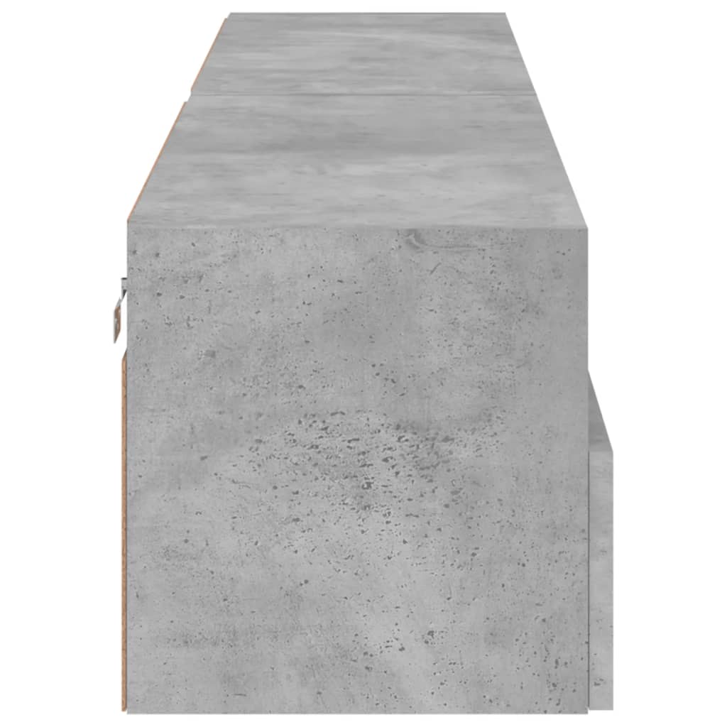 Mobili TV Muro 2pz Grigio Cemento 80x30x30 cm Legno Multistrato