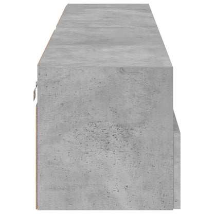 Mobili TV Muro 2pz Grigio Cemento 80x30x30 cm Legno Multistrato