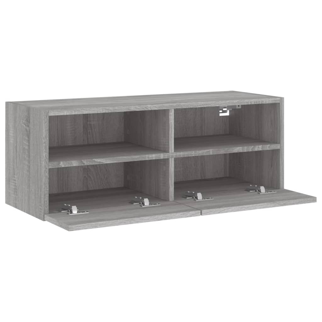 Mobile TV a Parete Grigio Sonoma 80x30x30 cm Legno Multistrato | homemem39
