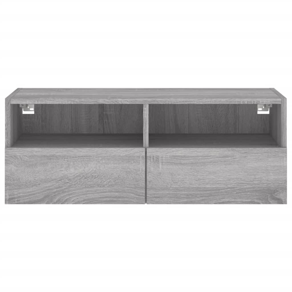 Mobile TV a Parete Grigio Sonoma 80x30x30 cm Legno Multistrato | homemem39