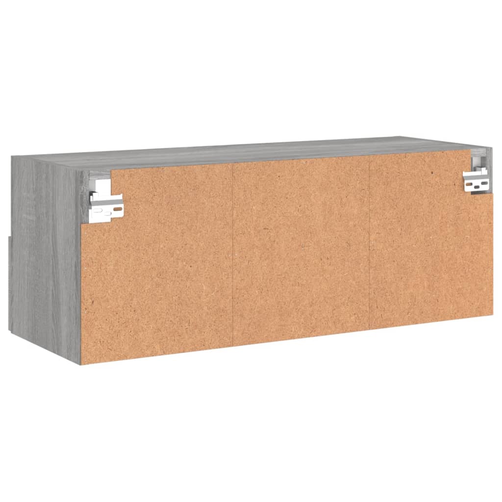 Mobile TV a Parete Grigio Sonoma 80x30x30 cm Legno Multistrato | homemem39