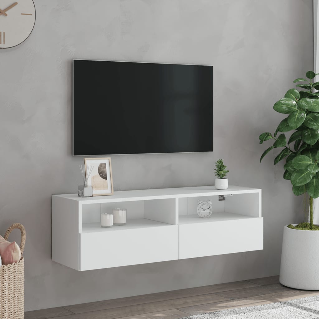 Mobile TV a Parete Bianco 100x30x30 cm in Legno Multistrato - homemem39