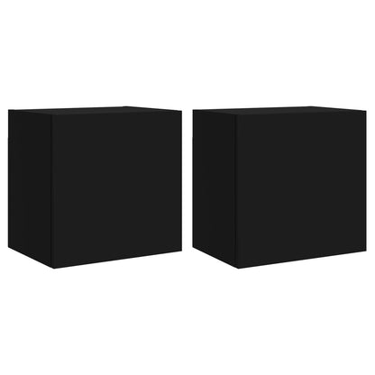 Mobili TV a Parete 2pz Neri 40,5x30x40 cm in Legno Multistrato