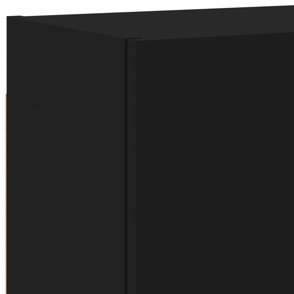 Mobili TV a Parete 2pz Neri 40,5x30x40 cm in Legno Multistrato