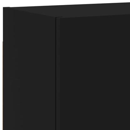 Mobili TV a Parete 2pz Neri 40,5x30x40 cm in Legno Multistrato