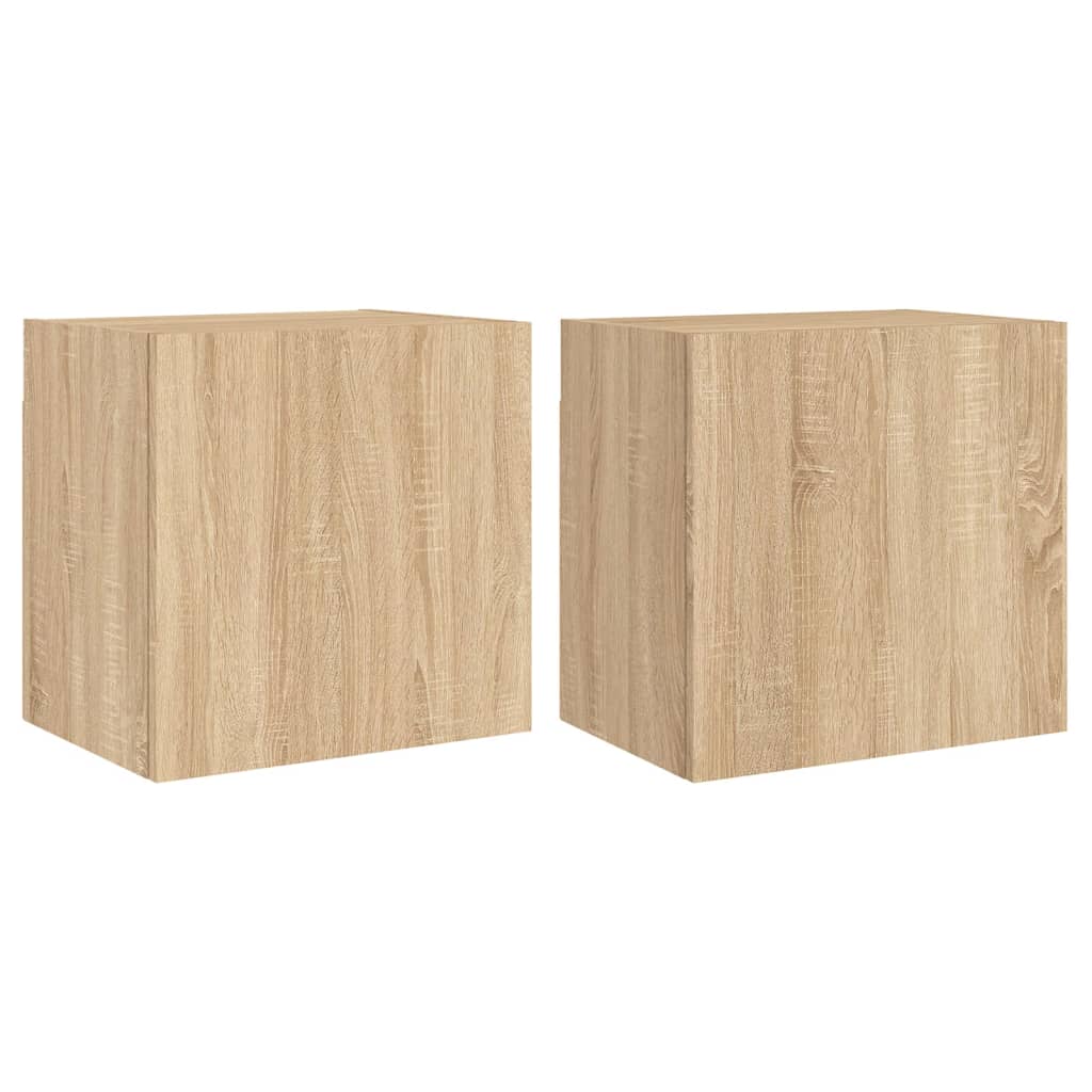 Mobili TV Muro 2pz Rovere Sonoma 40,5x30x40cm Legno Multistrato - homemem39