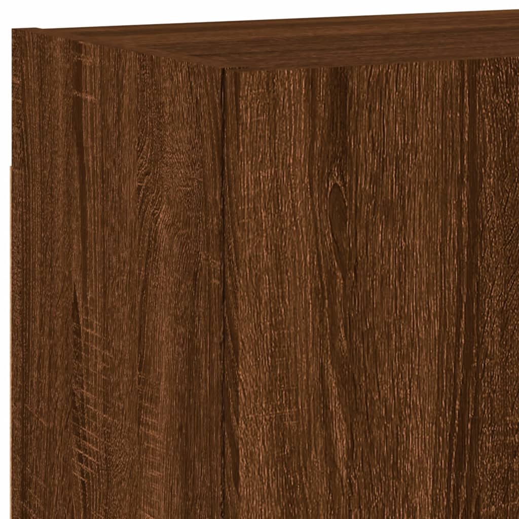 Mobili TV Muro 2pz Rovere Marrone 40,5x30x40 Legno Multistrato