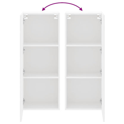 Mobile TV a Parete Bianco 40,5x30x102 cm in Legno Multistrato