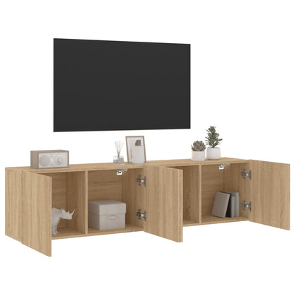 Mobili TV a Parete 2pz Rovere Sonoma 80x30x41 cm - homemem39