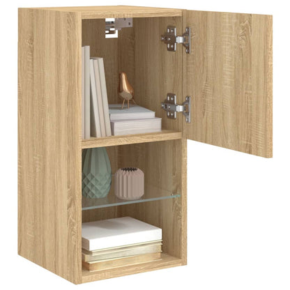 Mobili TV con Luci LED 2pz Rovere Sonoma 30,5x30x60 cm | homemem39