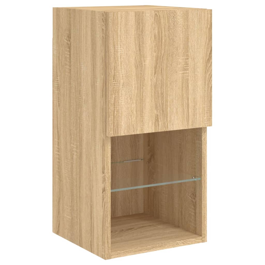 Mobili TV con Luci LED 2pz Rovere Sonoma 30,5x30x60 cm | homemem39