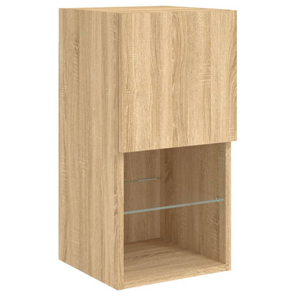 Mobili TV con Luci LED 2pz Rovere Sonoma 30,5x30x60 cm | homemem39