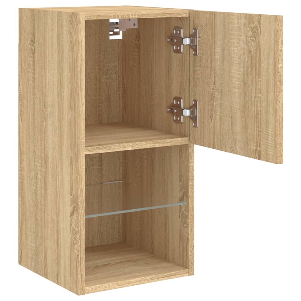Mobili TV con Luci LED 2pz Rovere Sonoma 30,5x30x60 cm | homemem39