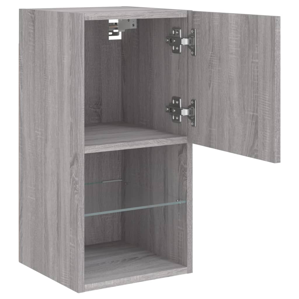 Mobili TV con Luci LED 2pz Grigio Sonoma 30,5x30x60 cm | homemem39