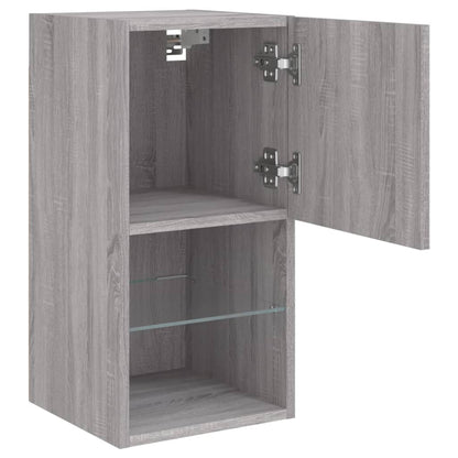 Mobili TV con Luci LED 2pz Grigio Sonoma 30,5x30x60 cm | homemem39