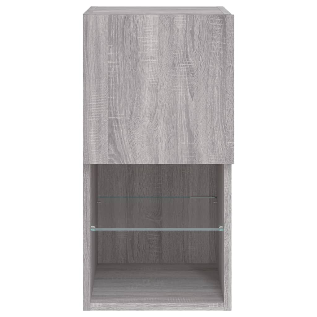 Mobili TV con Luci LED 2pz Grigio Sonoma 30,5x30x60 cm | homemem39