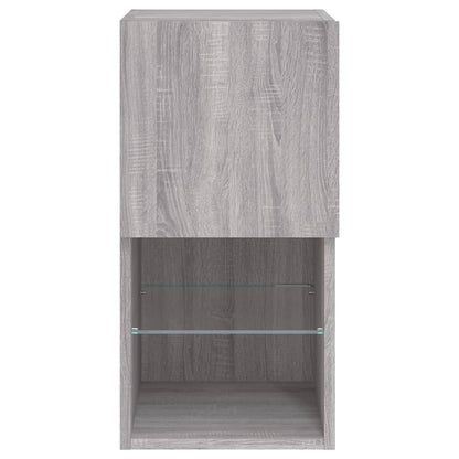 Mobili TV con Luci LED 2pz Grigio Sonoma 30,5x30x60 cm | homemem39