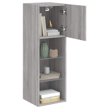 Mobile TV con Luci LED Grigio Sonoma 30,5x30x90 cm | homemem39