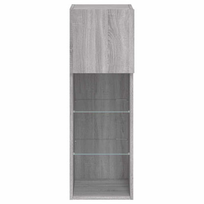 Mobile TV con Luci LED Grigio Sonoma 30,5x30x90 cm