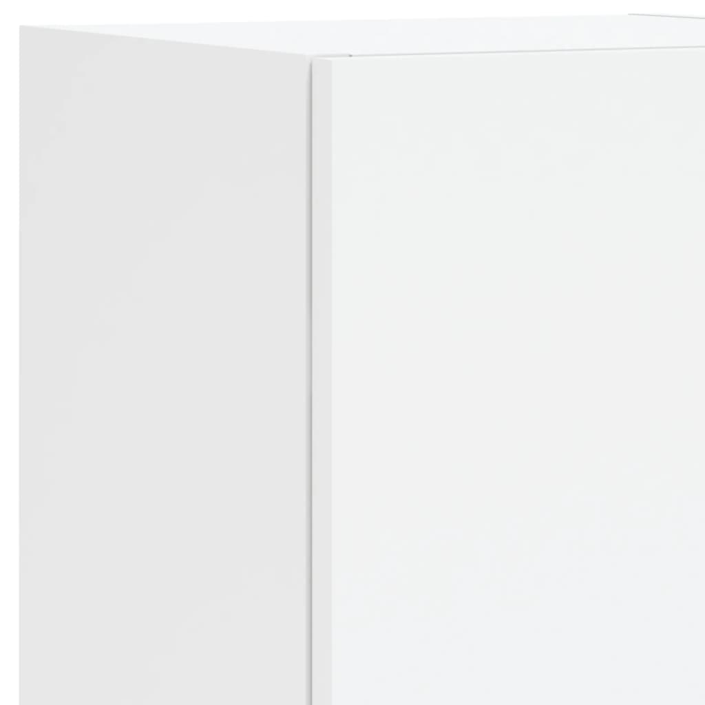 Mobili Porta TV con Luci LED 2 pz Bianchi 30,5x30x102 cm