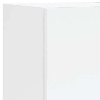 Mobili Porta TV con Luci LED 2 pz Bianchi 30,5x30x102 cm