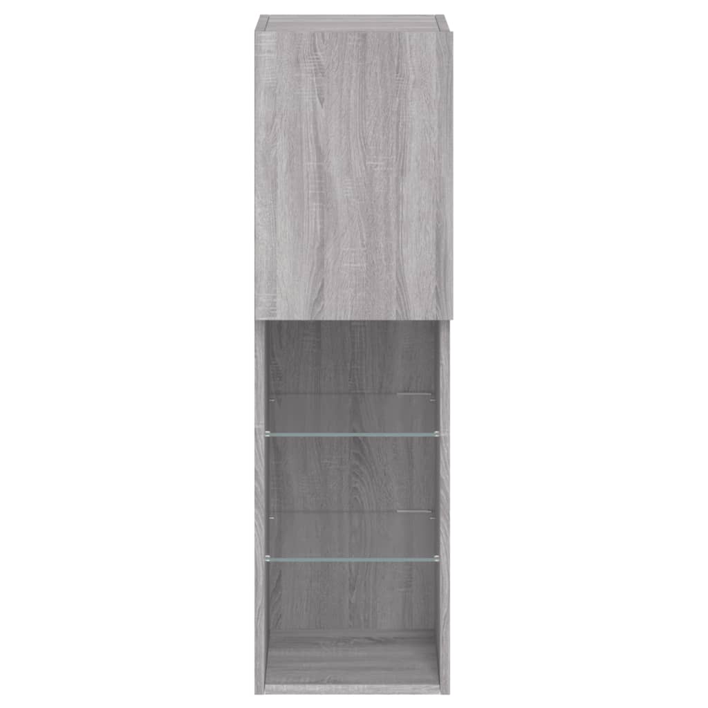 Mobile TV con Luci LED Grigio Sonoma 30,5x30x102 cm